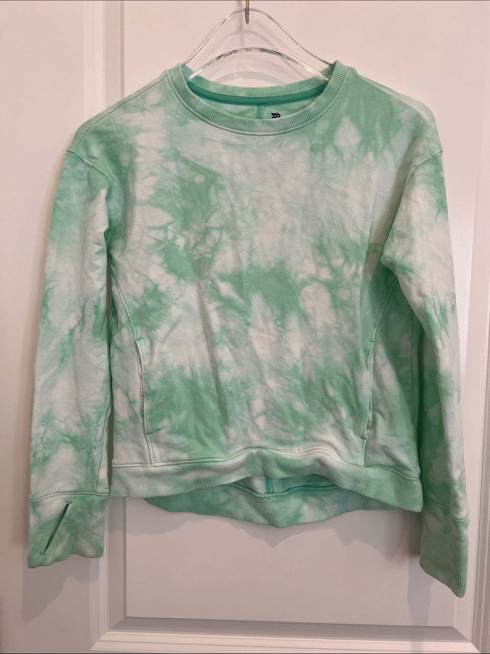 all in motion Mint Green and White Tie-Dye Crewneck Sweatshirt